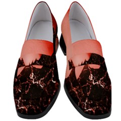 Sci Fi Red Fantasy Futuristic Women s Chunky Heel Loafers