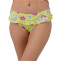 Traditional Patterns Plum Frill Bikini Bottom View1