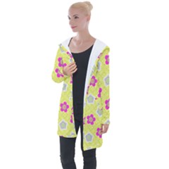 Traditional Patterns Plum Longline Hooded Cardigan