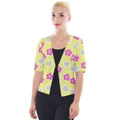 Traditional Patterns Plum Cropped Button Cardigan