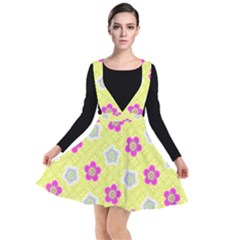 Traditional Patterns Plum Plunge Pinafore Dress