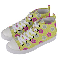 Traditional Patterns Plum Women s Mid-top Canvas Sneakers