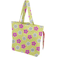 Traditional Patterns Plum Drawstring Tote Bag by Pakrebo