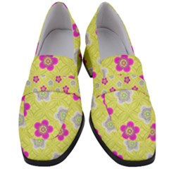 Traditional Patterns Plum Women s Chunky Heel Loafers