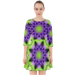 Pattern Abstract Background Art Green Smock Dress by Pakrebo