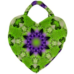 Pattern Abstract Background Art Green Giant Heart Shaped Tote