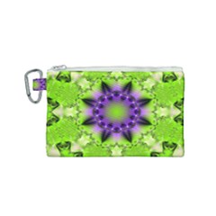 Pattern Abstract Background Art Green Canvas Cosmetic Bag (small)