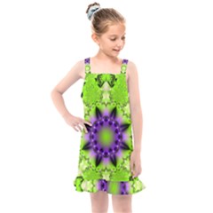 Pattern Abstract Background Art Green Kids  Overall Dress