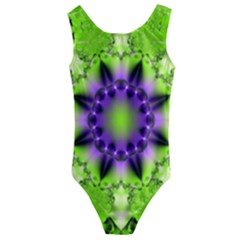 Pattern Abstract Background Art Green Kids  Cut-out Back One Piece Swimsuit