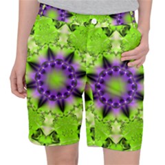 Pattern Abstract Background Art Green Pocket Shorts