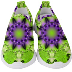 Pattern Abstract Background Art Green Kids  Slip On Sneakers