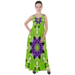 Pattern Abstract Background Art Green Empire Waist Velour Maxi Dress