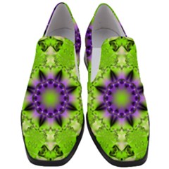 Pattern Abstract Background Art Green Slip On Heel Loafers