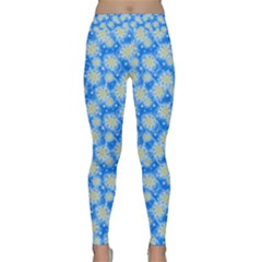 Hydrangea Blue Glitter Round Classic Yoga Leggings by Pakrebo