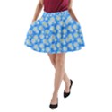 Hydrangea Blue Glitter Round A-Line Pocket Skirt View1