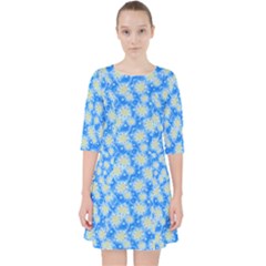 Hydrangea Blue Glitter Round Pocket Dress by Pakrebo