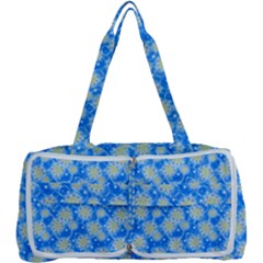 Hydrangea Blue Glitter Round Multi Function Bag