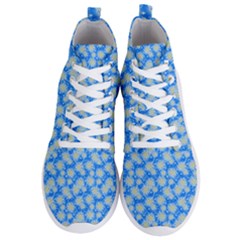 Hydrangea Blue Glitter Round Men s Lightweight High Top Sneakers