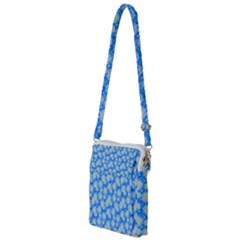 Hydrangea Blue Glitter Round Multi Function Travel Bag