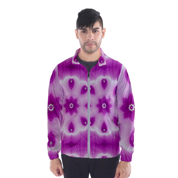 Pattern Abstract Background Art Purple Windbreaker (Men)