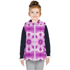 Pattern Abstract Background Art Purple Kids  Hooded Puffer Vest by Pakrebo