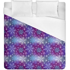 Snow White Blue Purple Tulip Duvet Cover (king Size) by Pakrebo