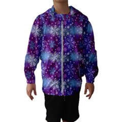 Snow White Blue Purple Tulip Hooded Windbreaker (kids) by Pakrebo