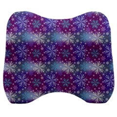 Snow White Blue Purple Tulip Velour Head Support Cushion by Pakrebo