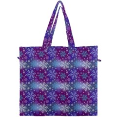 Snow White Blue Purple Tulip Canvas Travel Bag