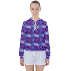 Snow White Blue Purple Tulip Women s Tie Up Sweat by Pakrebo