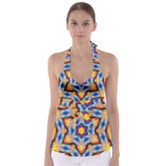 Pattern Abstract Background Art Babydoll Tankini Top by Pakrebo