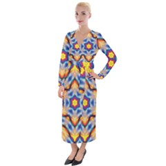 Pattern Abstract Background Art Velvet Maxi Wrap Dress