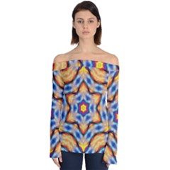 Pattern Abstract Background Art Off Shoulder Long Sleeve Top