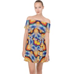 Pattern Abstract Background Art Off Shoulder Chiffon Dress