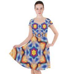 Pattern Abstract Background Art Cap Sleeve Midi Dress