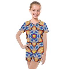 Pattern Abstract Background Art Kids  Mesh Tee And Shorts Set