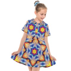 Pattern Abstract Background Art Kids  Short Sleeve Shirt Dress