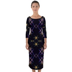 Seamless Background Abstract Vector Quarter Sleeve Midi Bodycon Dress