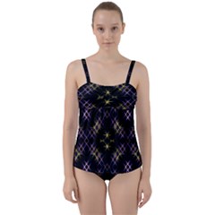 Seamless Background Abstract Vector Twist Front Tankini Set by Pakrebo