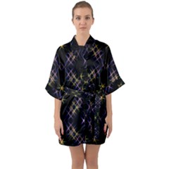 Seamless Background Abstract Vector Quarter Sleeve Kimono Robe