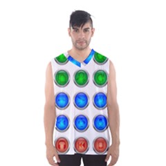 Vector Round Image Color Button Men s Basketball Tank Top by Pakrebo