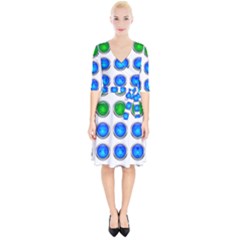 Vector Round Image Color Button Wrap Up Cocktail Dress by Pakrebo