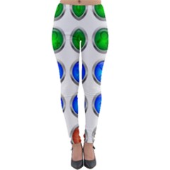 Vector Round Image Color Button Lightweight Velour Leggings