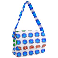 Vector Round Image Color Button Courier Bag