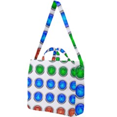 Vector Round Image Color Button Square Shoulder Tote Bag