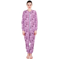 Texture Flower Background Pink Onepiece Jumpsuit (ladies)  by Pakrebo