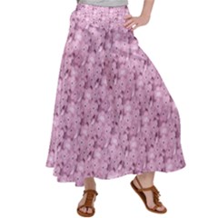 Texture Flower Background Pink Satin Palazzo Pants