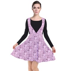 Texture Flower Background Pink Plunge Pinafore Dress by Pakrebo