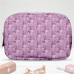 Texture Flower Background Pink Make Up Pouch (small)