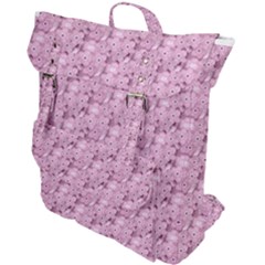 Texture Flower Background Pink Buckle Up Backpack